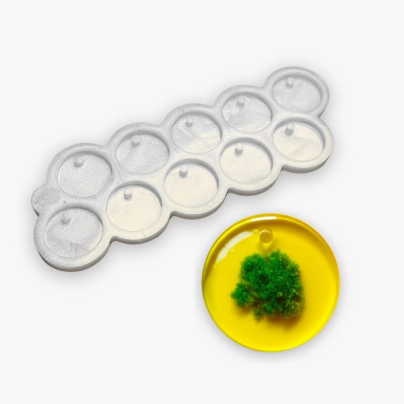 Molde de Silicone Para Resina Paleta Redondo 3,5cm com furo