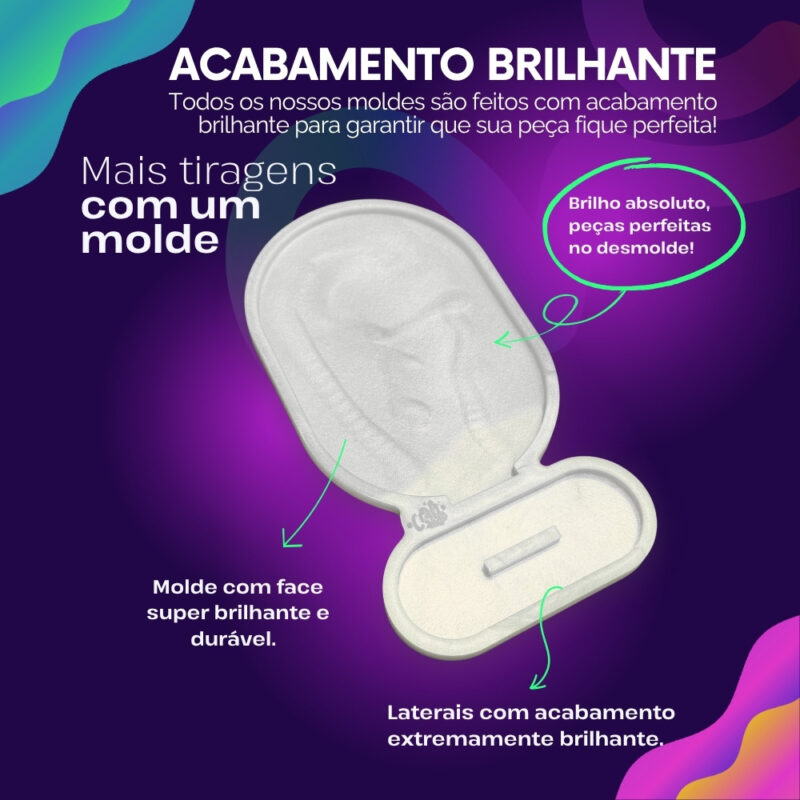 Molde de Silicone Para Resina Placa PIX Oval 10x15cm - Imagem 3